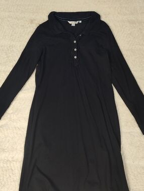 Boden Women's Size 6 Regular Symmetrical Long Sleeve MIDI Black Dress
